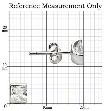 Rhodium 925 Sterling Silver Earrings with AAA Grade CZ  in Clear