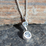 Rhodium Plating Brass Pendant Chain with AAA CZ in Clear