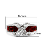 High polished (no plating) Stainless Steel Ring with Top Grade Crystal in Siam