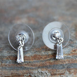 Rhodium Plating Brass Earrings with AAA Grade CZ  in Clear