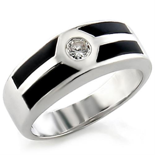 Rhodium Brass Ring with AAA Grade CZ  in Clear