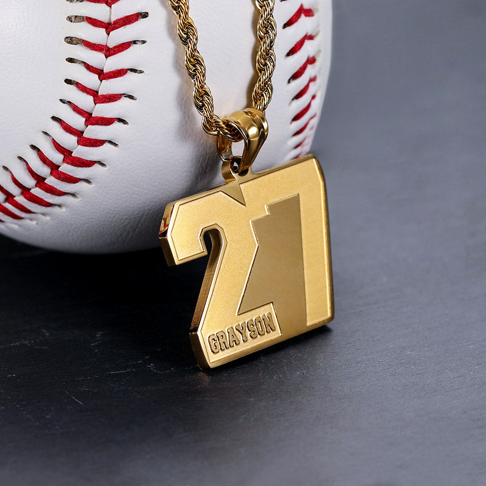 Personalized Stainless Steel Sports Number Necklace
