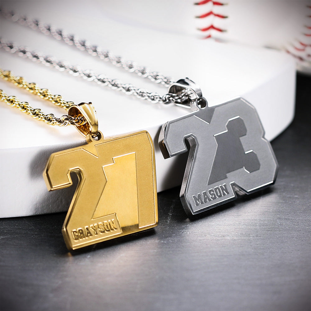 Personalized Stainless Steel Sports Number Necklace