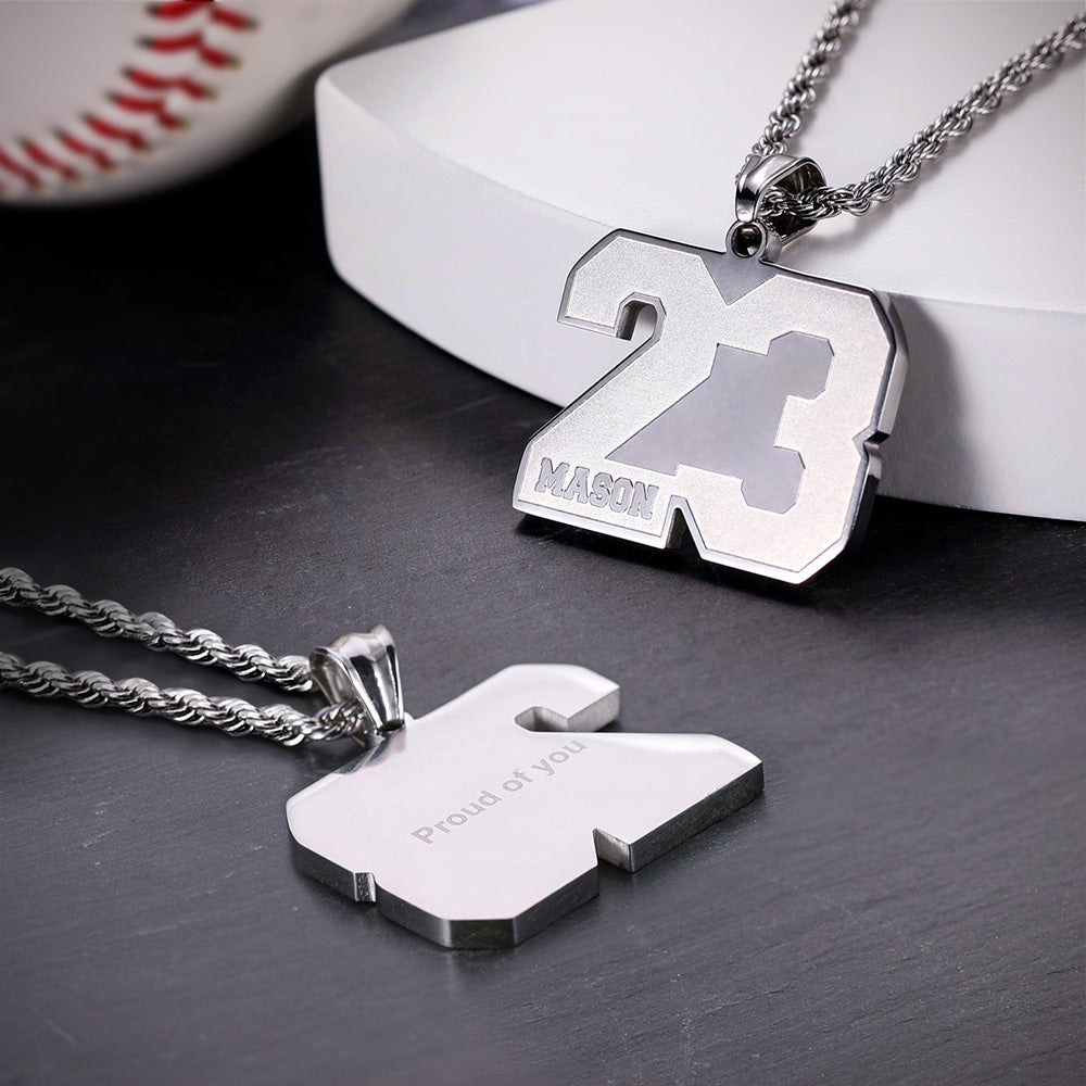 Personalized Stainless Steel Sports Number Necklace
