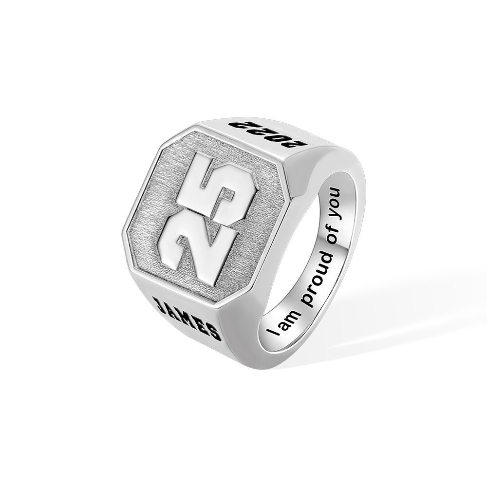 Custom Sports Number Signet Ring