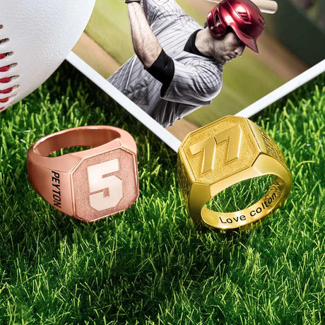 Custom Sports Number Signet Ring