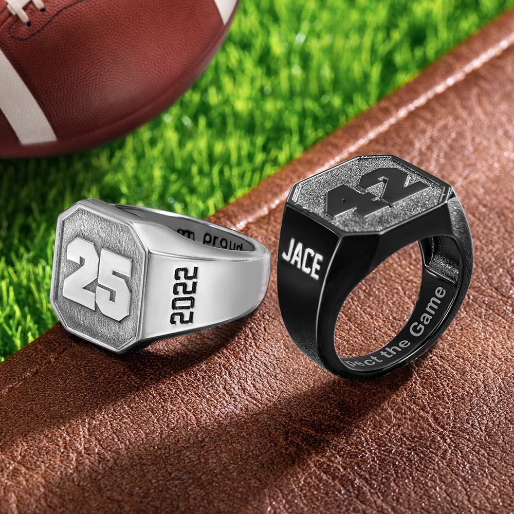Custom Sports Number Signet Ring