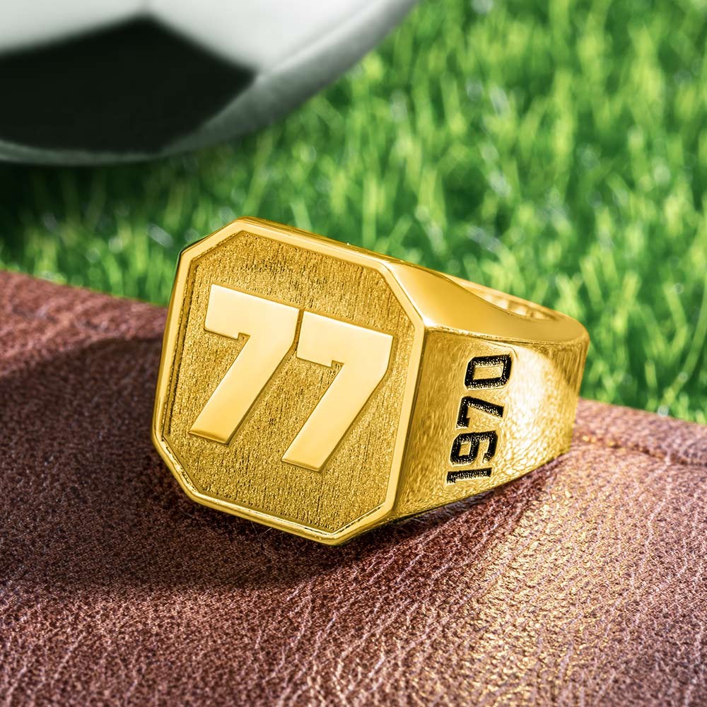 Custom Sports Number Signet Ring