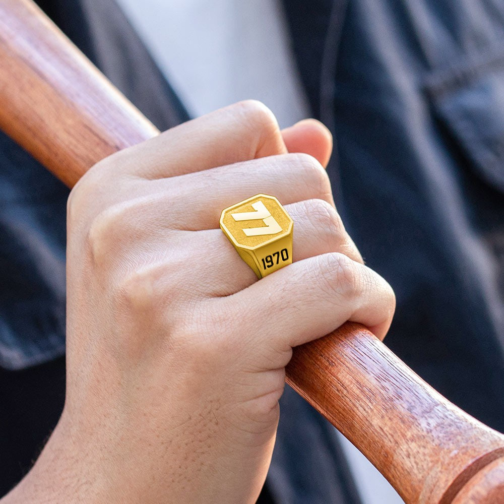 Custom Sports Number Signet Ring
