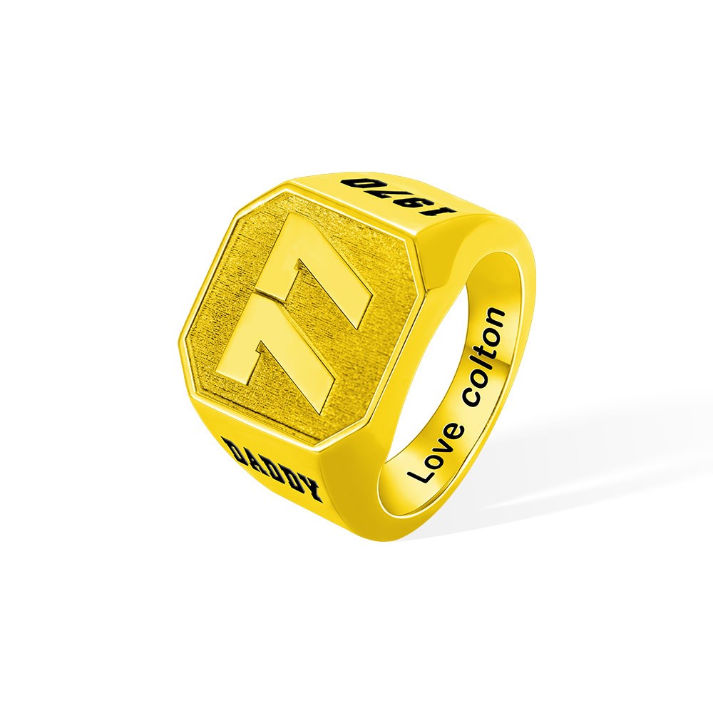 Custom Sports Number Signet Ring