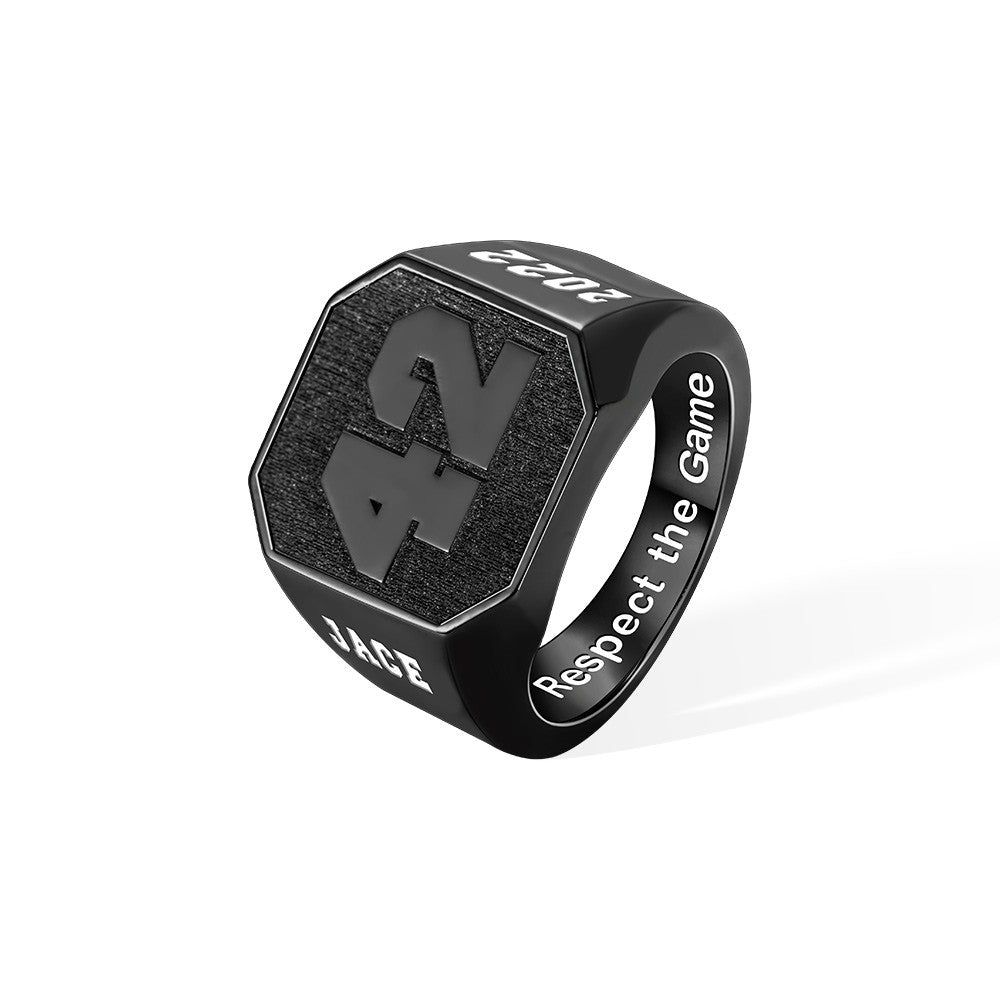 Custom Sports Number Signet Ring