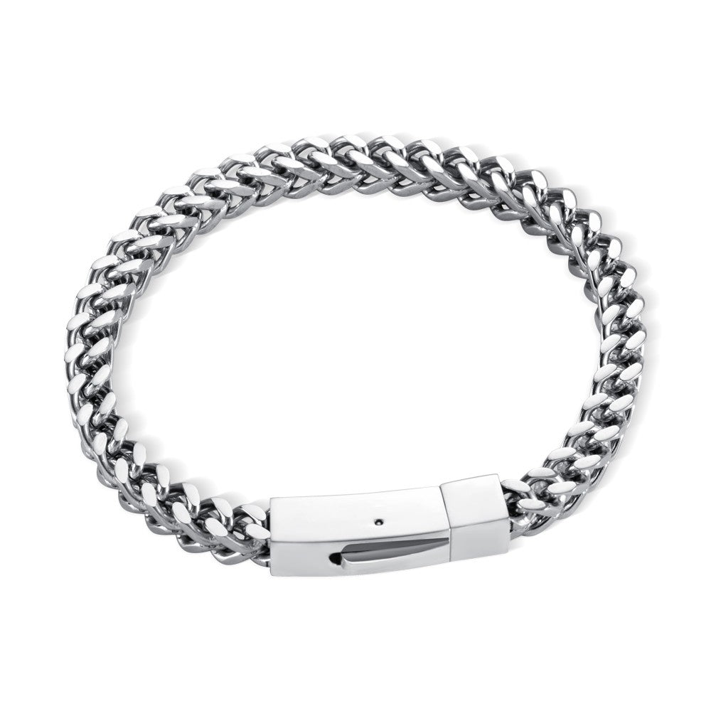 Custom Cuban Link Nameplate Bracelet – Stainless Steel for Men