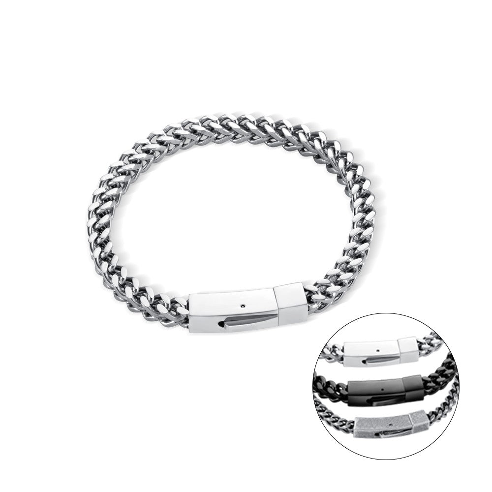 Custom Cuban Link Nameplate Bracelet – Stainless Steel for Men