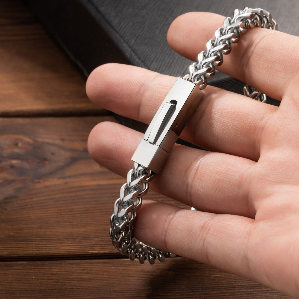 Custom Cuban Link Nameplate Bracelet – Stainless Steel for Men