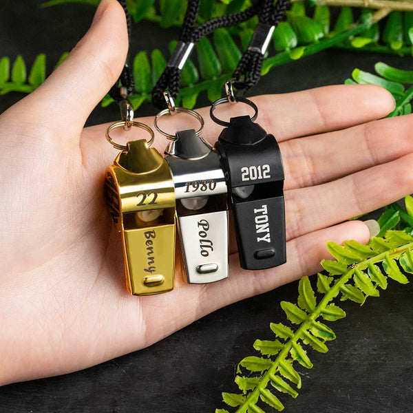 Personalized Stainless Steel Whistle Necklace