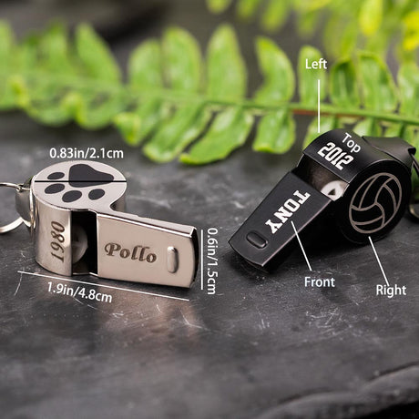 Personalized Stainless Steel Whistle Necklace