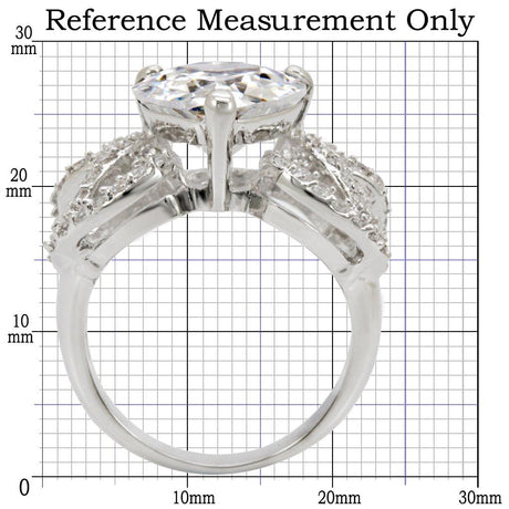 Rhodium Brass Ring with AAA Grade CZ  in Clear