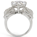 Rhodium Brass Ring with AAA Grade CZ  in Clear
