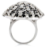 Rhodium Brass Ring with AAA Grade CZ  in Black Diamond