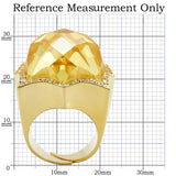Gold Brass Ring with AAA Grade CZ  in Citrine Yellow