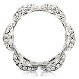 Rhodium Brass Ring with Top Grade Crystal  in Clear