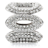 Rhodium Brass Ring with Top Grade Crystal  in Clear