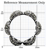 Ruthenium Brass Ring with Top Grade Crystal  in Black Diamond
