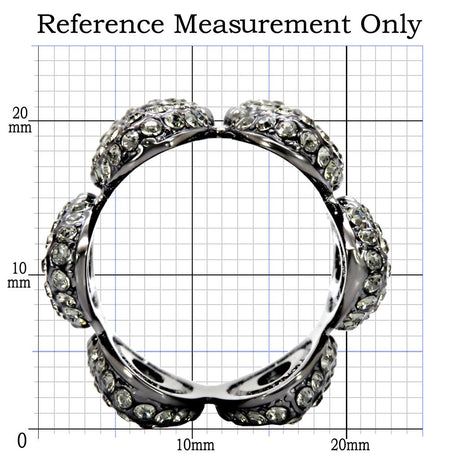 Ruthenium Brass Ring with Top Grade Crystal  in Black Diamond