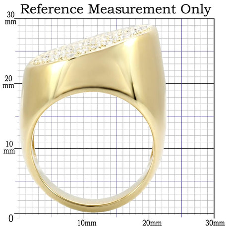Gold Brass Ring with Top Grade Crystal  in Clear