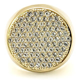Gold Brass Ring with Top Grade Crystal  in Clear