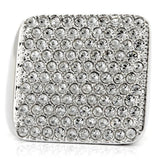 Rhodium Brass Ring with Top Grade Crystal  in Clear