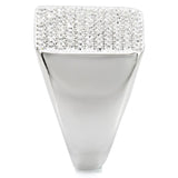 Rhodium Brass Ring with Top Grade Crystal  in Clear