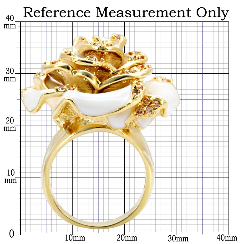 Gold Brass Ring with AAA Grade CZ  in Champagne