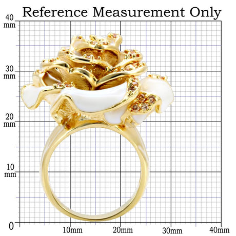 Gold Brass Ring with AAA Grade CZ  in Champagne
