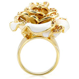 Gold Brass Ring with AAA Grade CZ  in Champagne