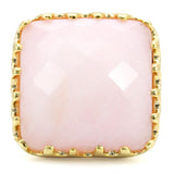 Gold Brass Ring with Synthetic Jade in Rose