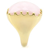 Gold Brass Ring with Synthetic Jade in Rose