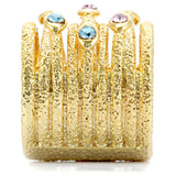 Gold Brass Ring with Top Grade Crystal  in Multi Color