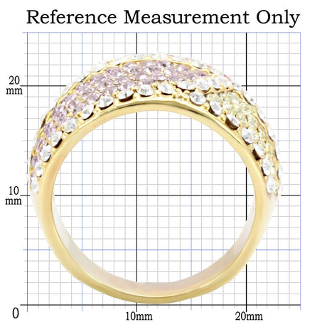 Gold Brass Ring with Top Grade Crystal  in Multi Color