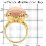 Gold Brass Ring with Synthetic Synthetic Glass in Champagne