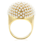 Gold Brass Ring with Synthetic  in Citrine Yellow