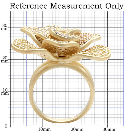 Matte Gold Brass Ring with AAA Grade CZ  in Multi Color