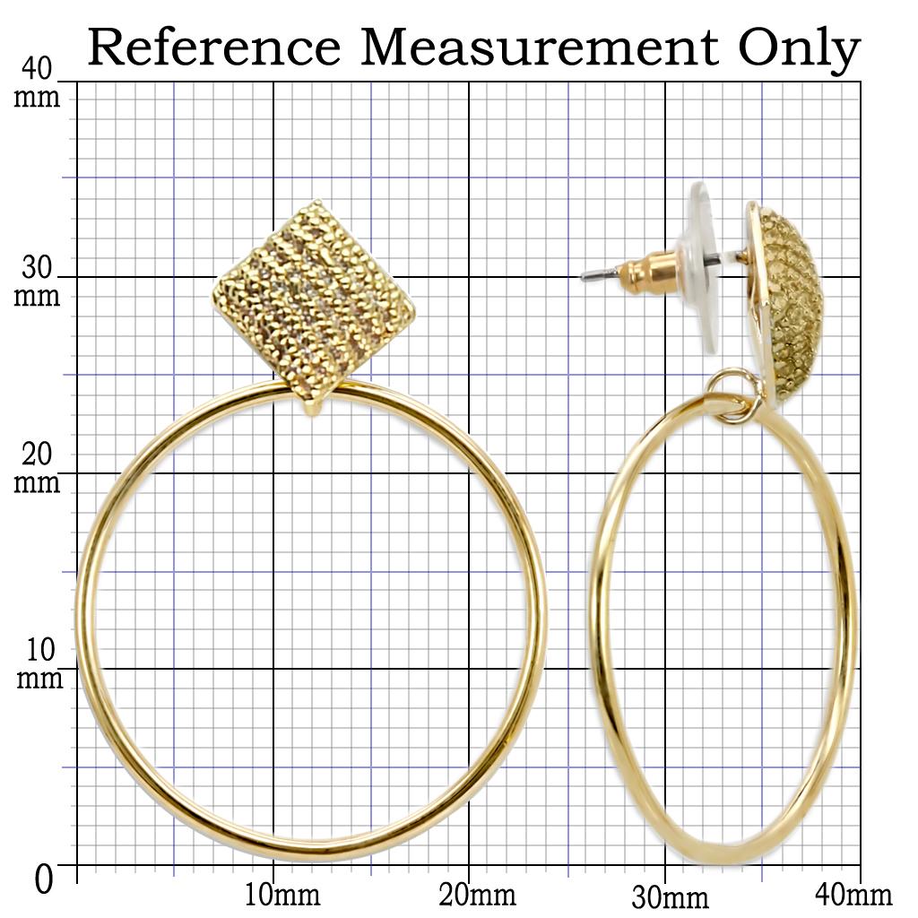 Gold Brass Earrings with AAA Grade CZ  in Clear