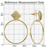 Gold Brass Earrings with AAA Grade CZ  in Clear