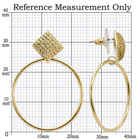 Gold Brass Earrings with AAA Grade CZ  in Clear