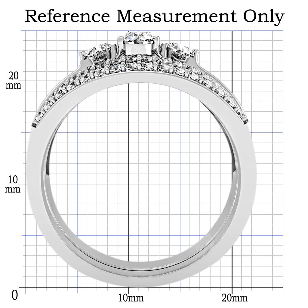 Rhodium Brass Ring with AAA Grade CZ  in Clear