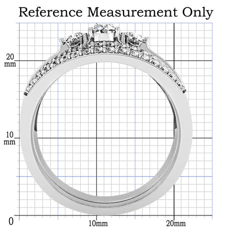 Rhodium Brass Ring with AAA Grade CZ  in Clear