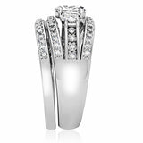 Rhodium Brass Ring with AAA Grade CZ  in Clear