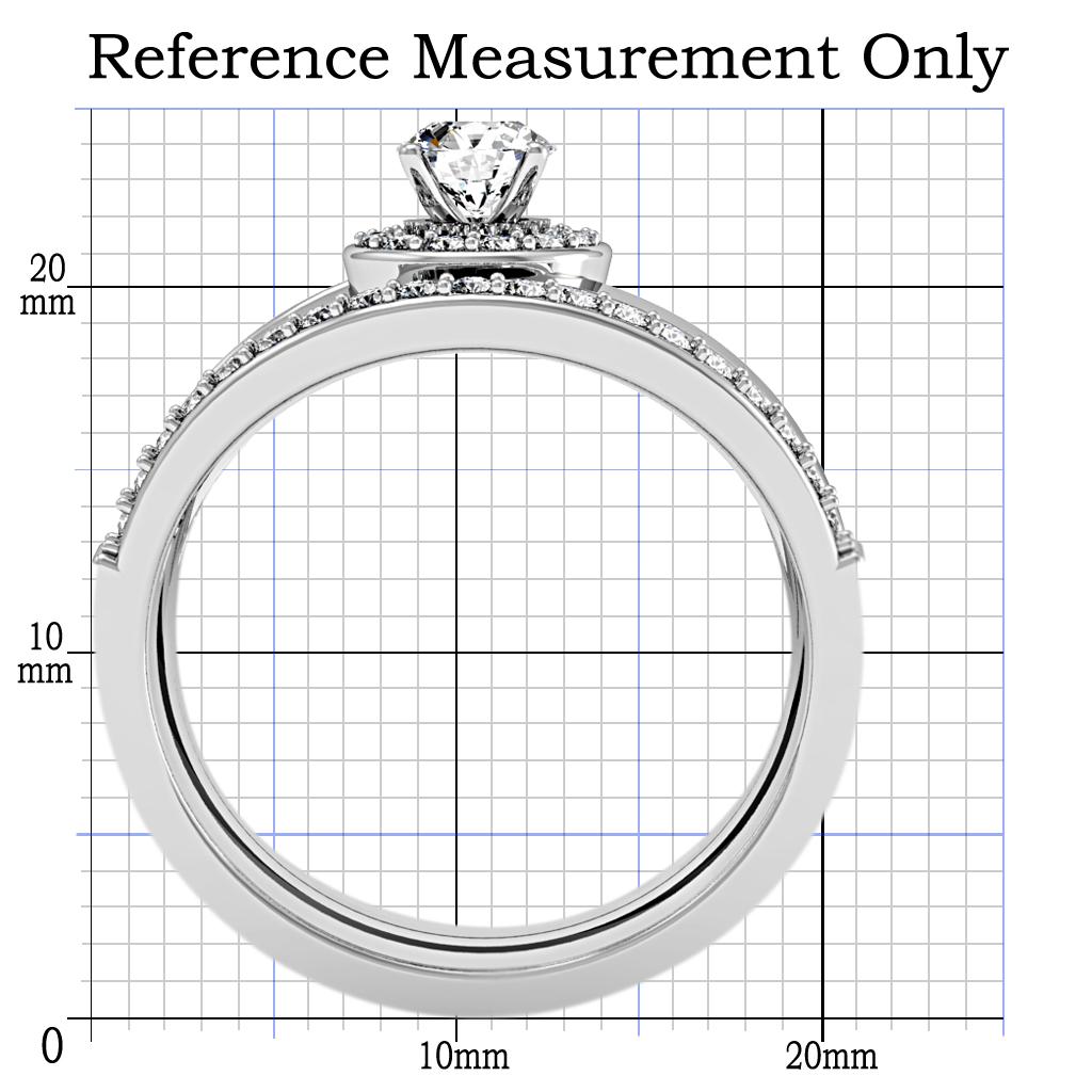 Rhodium Brass Ring with AAA Grade CZ  in Clear