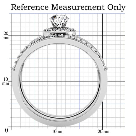Rhodium Brass Ring with AAA Grade CZ  in Clear